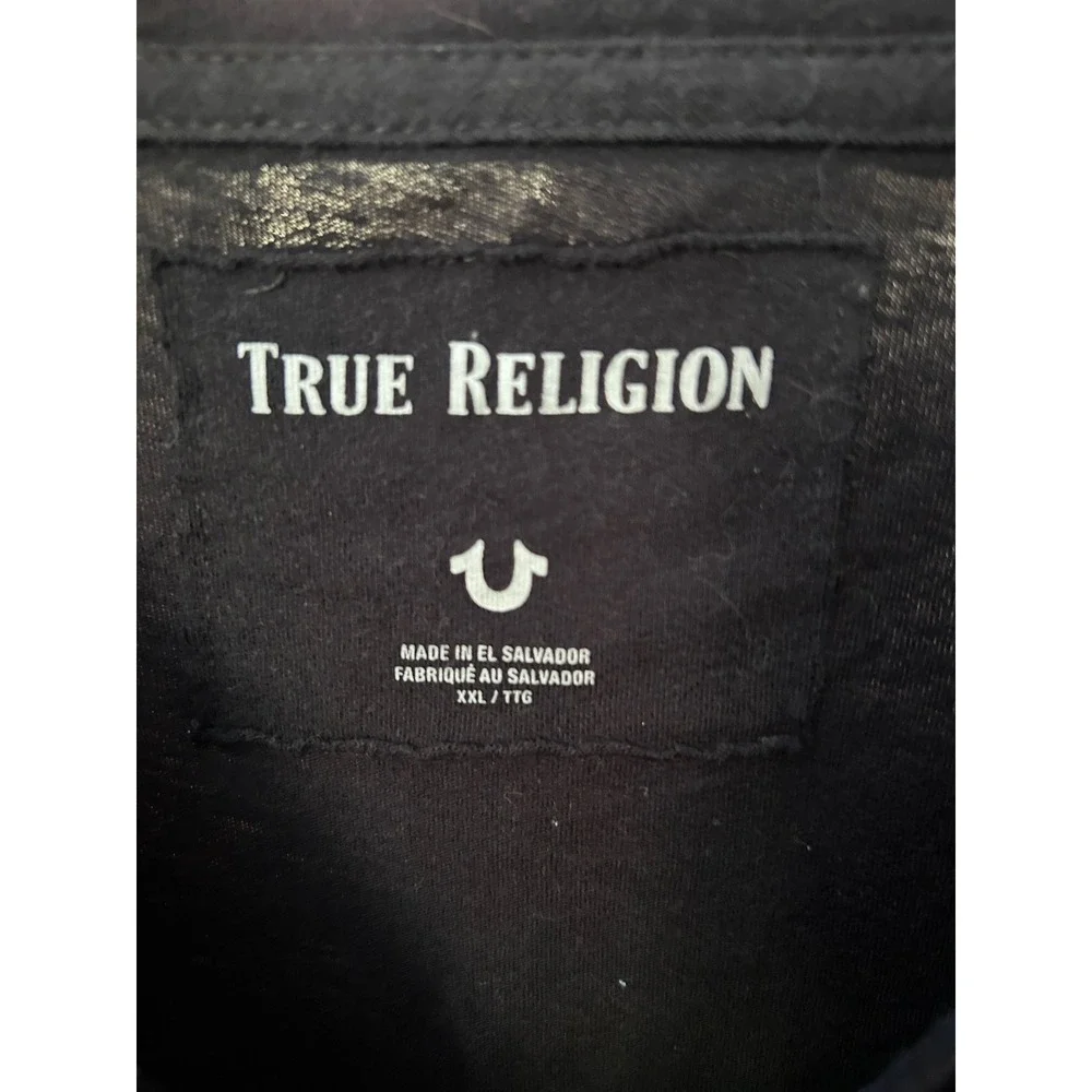 True Religion Men's Black Graphic Logo T Shirt Short Sleeve‎ XXL